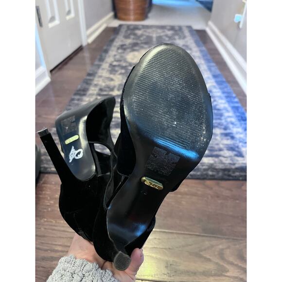 lauren ralph lauren tyra peep toe velvet sandal size 7 - Picture 3 of 7